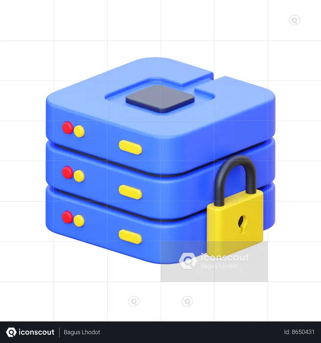 Verrouillage du serveur Big Data  3D Icon