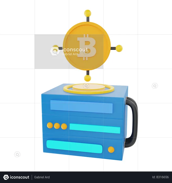 Serveur Bitcoin  3D Icon