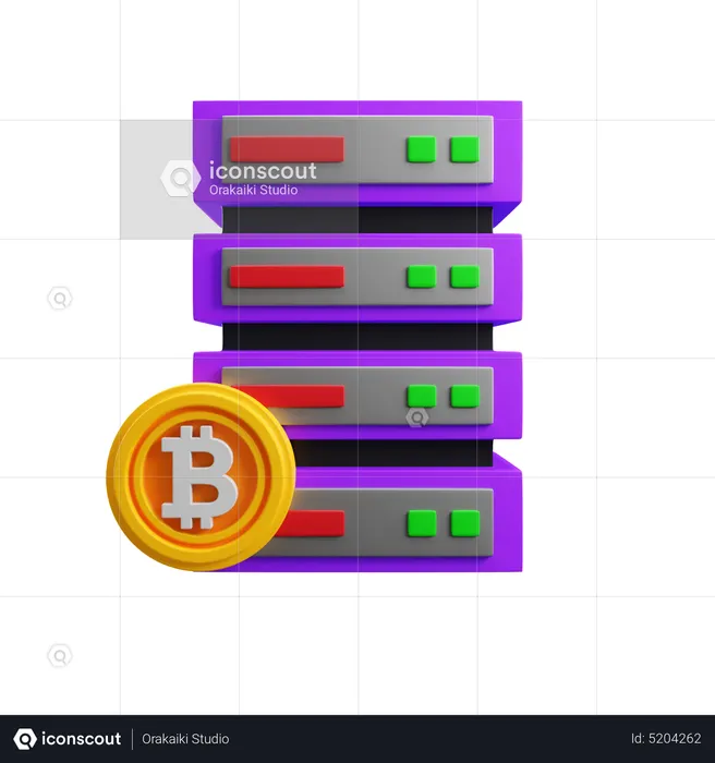 Serveur Bitcoin  3D Icon