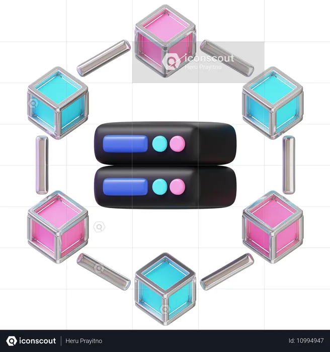 Serveur blockchain  3D Icon