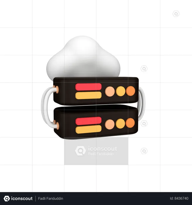 Serveur Cloud  3D Icon