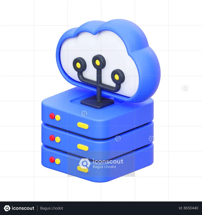 Serveur Cloud  3D Icon