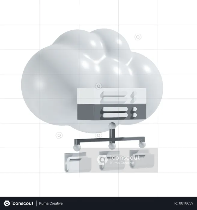 Serveur Cloud  3D Icon