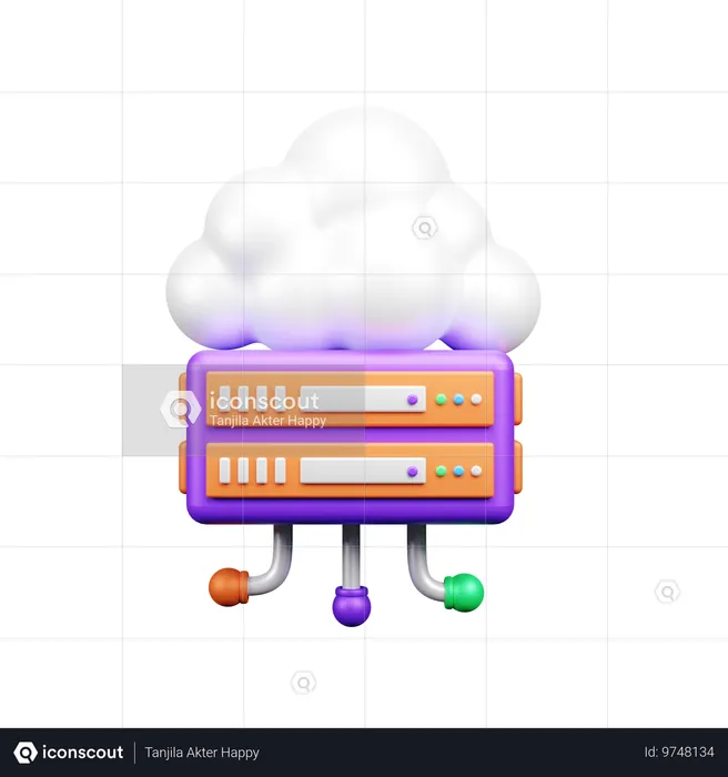 Serveur Cloud  3D Icon