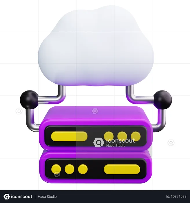 Serveur Cloud  3D Icon