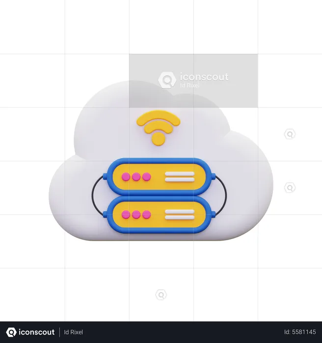 Serveur Cloud  3D Icon