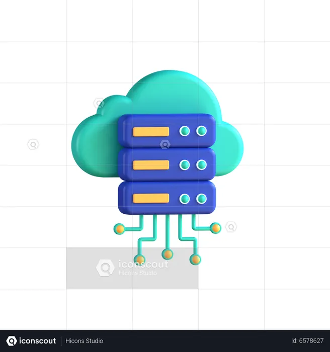 Serveur Cloud  3D Icon