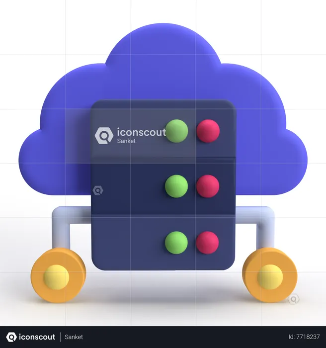 Serveur Cloud  3D Icon