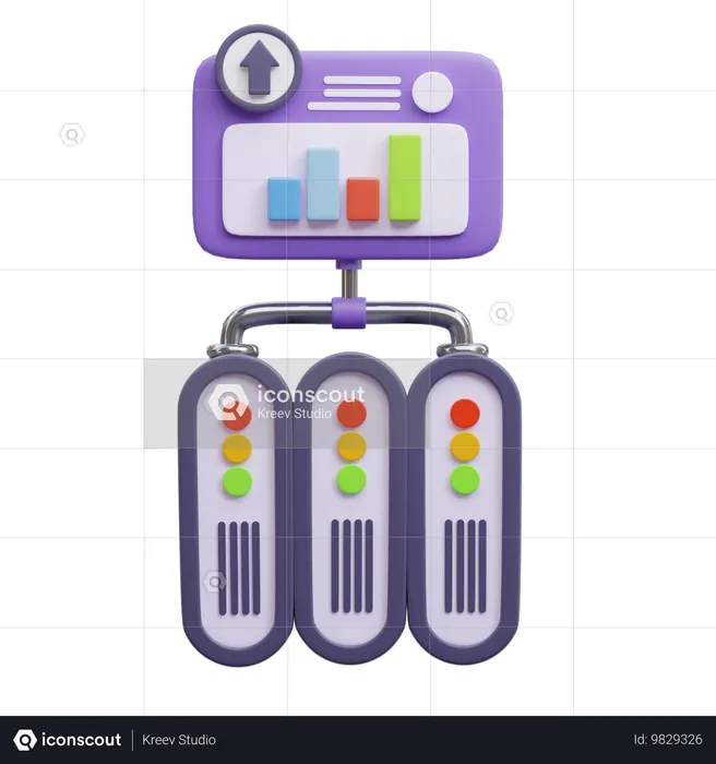 Croissance du serveur  3D Icon