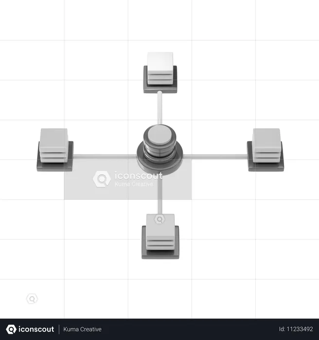 Réseau de serveurs  3D Icon