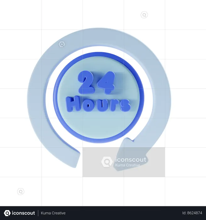 Service 24 heures sur 24  3D Icon