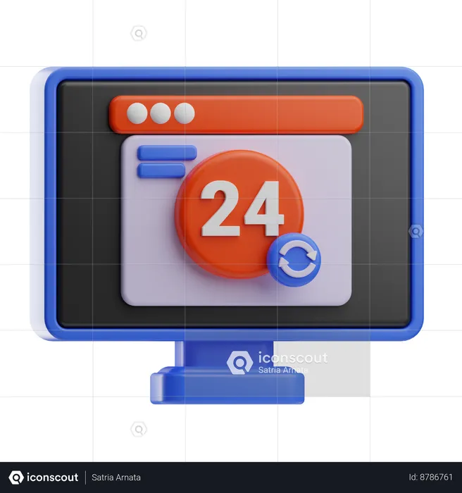 Service 24 heures sur 24  3D Icon