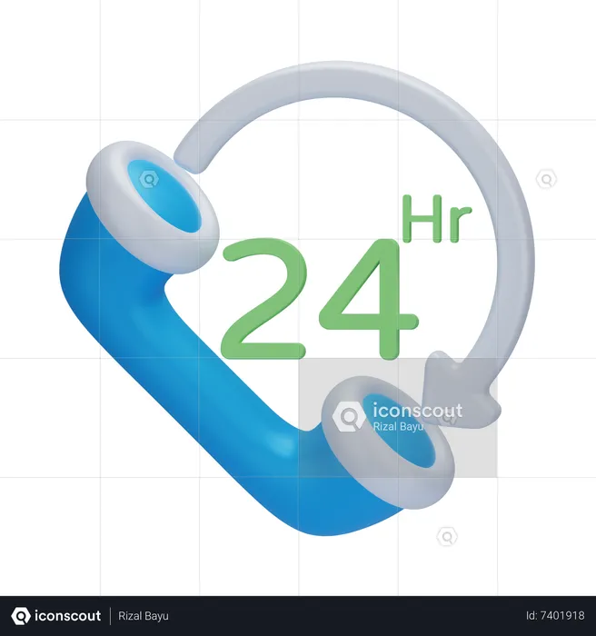 Service 24 heures sur 24  3D Icon