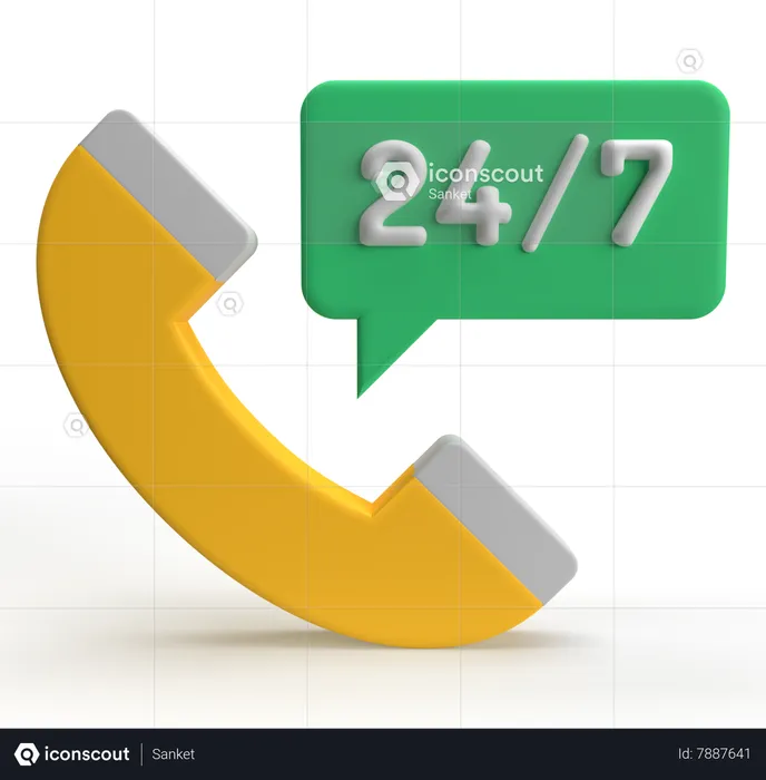 Service 24 heures sur 24  3D Icon