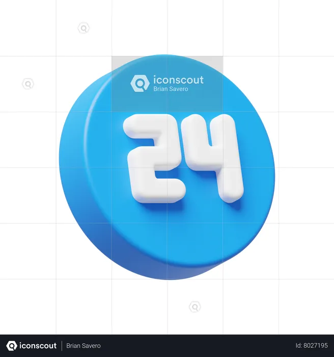 Service 24 heures sur 24  3D Icon