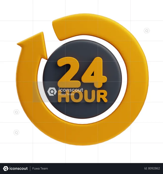Service 24 heures sur 24  3D Icon