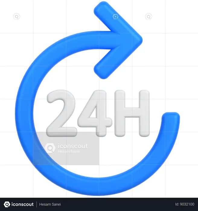 Service 24h/24  3D Icon