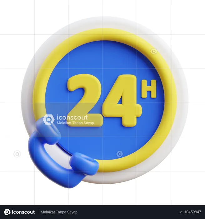 Service 24 heures sur 24  3D Icon