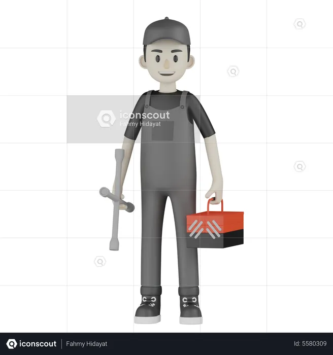 Service Man  3D Illustration