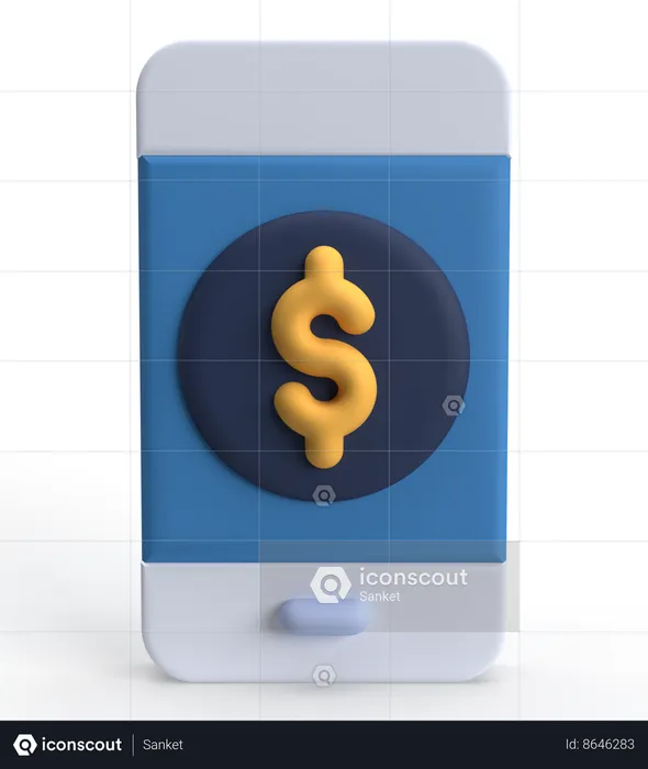 Les services bancaires mobiles  3D Icon