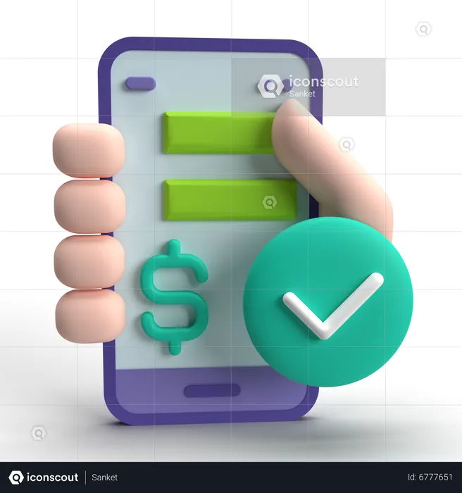 Les services bancaires mobiles  3D Icon