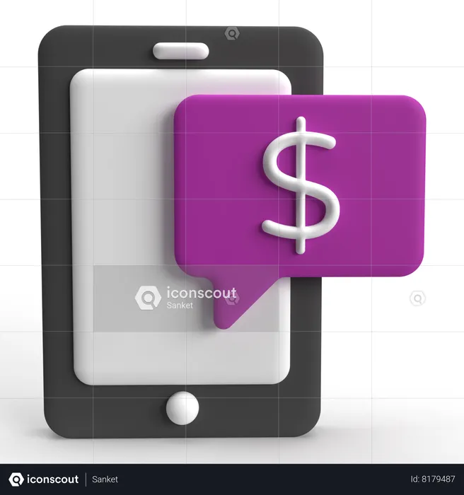 Les services bancaires mobiles  3D Icon