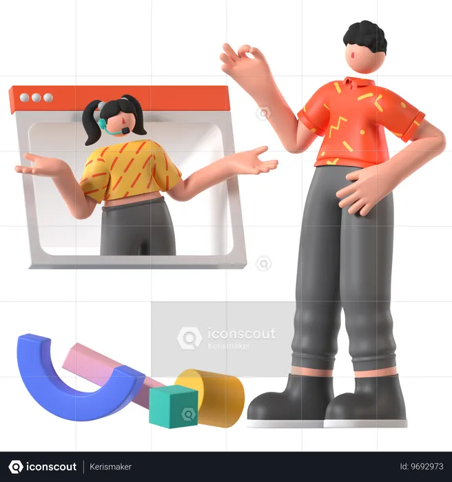 Servicio al cliente en línea  3D Illustration
