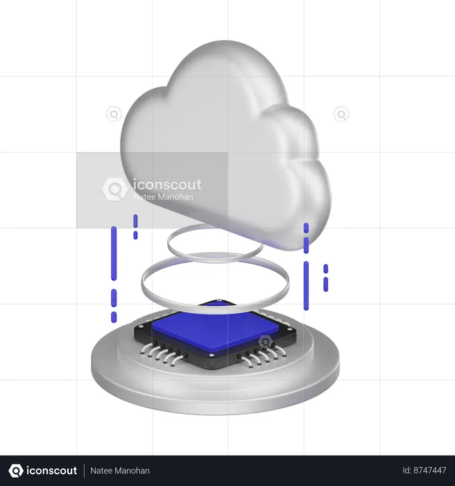 Servicio de computación en la nube  3D Icon