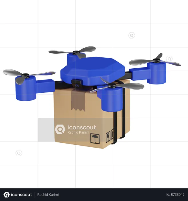 Servicio de entrega con drones  3D Icon