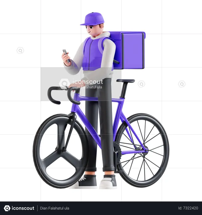 Servicio de entrega de bicicletas  3D Illustration