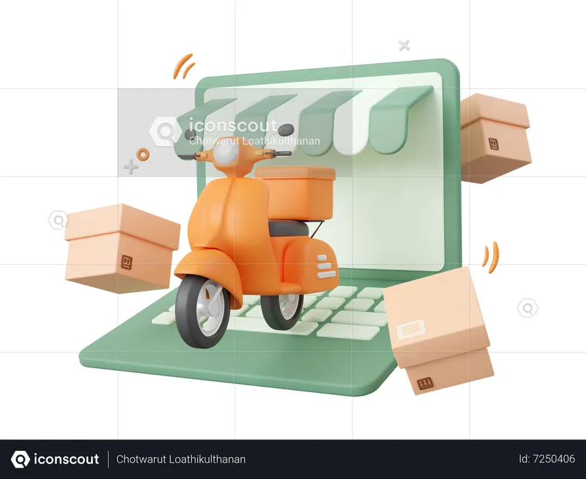 Servicio de entrega en línea  3D Icon