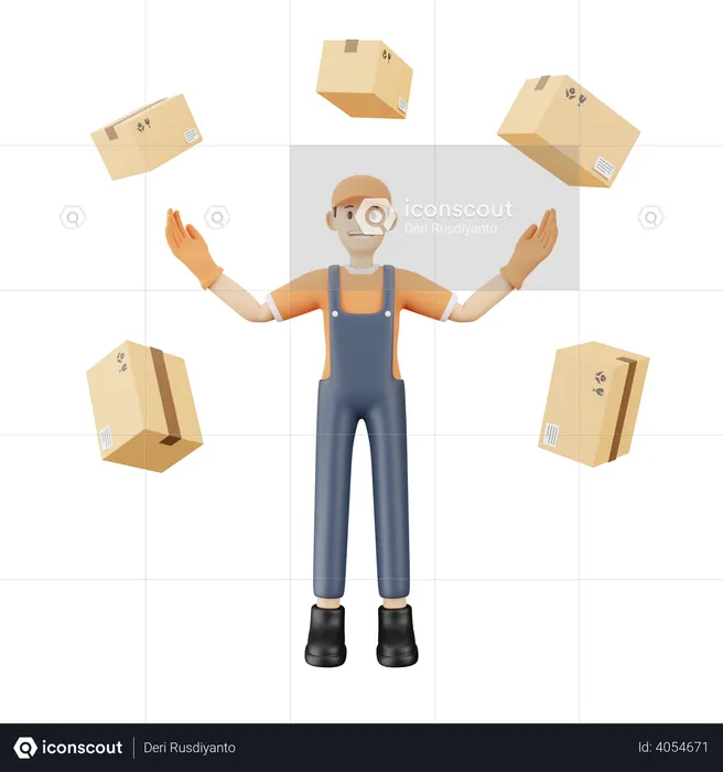 Servicio de entrega de mensajería  3D Illustration