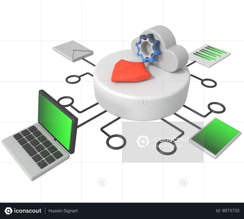 Servicios de computación en la nube  3D Icon