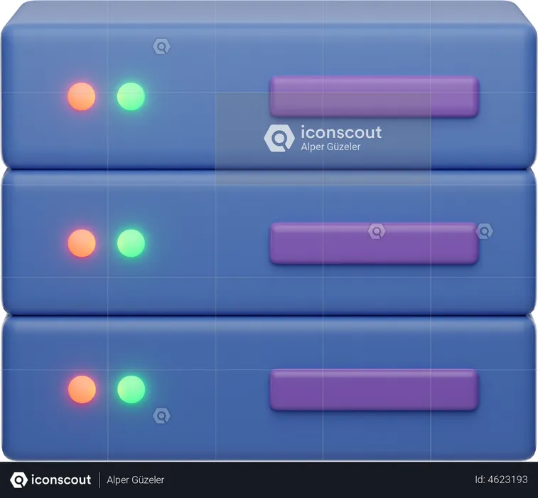 Servidor de base de datos  3D Illustration
