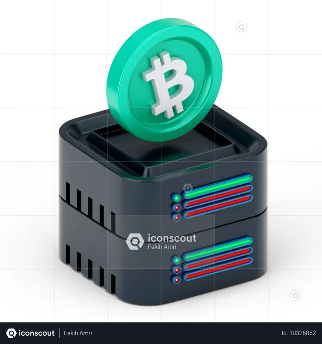 Servidor bitcoin  3D Icon