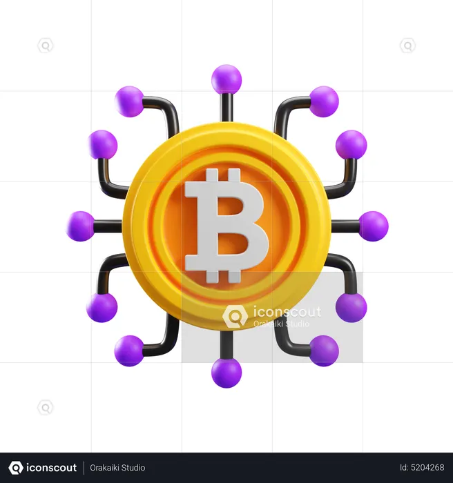 Servidor bitcoin  3D Icon