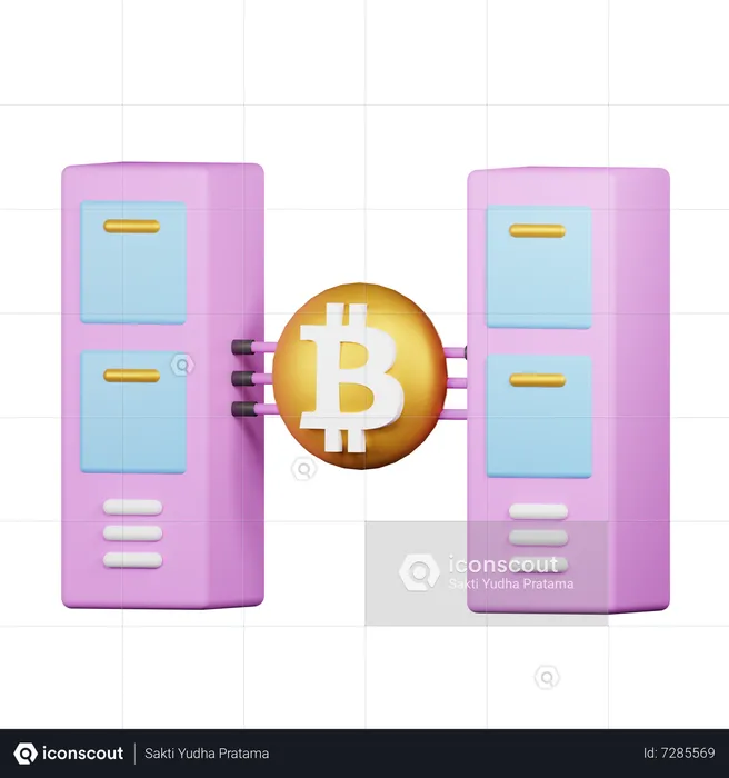 Servidor bitcoin  3D Icon