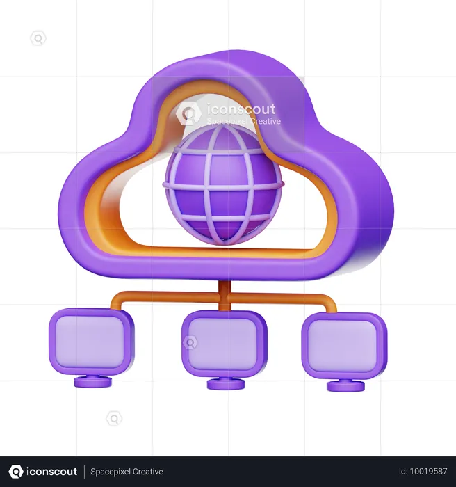 Servidor mundial de computación en la nube  3D Icon