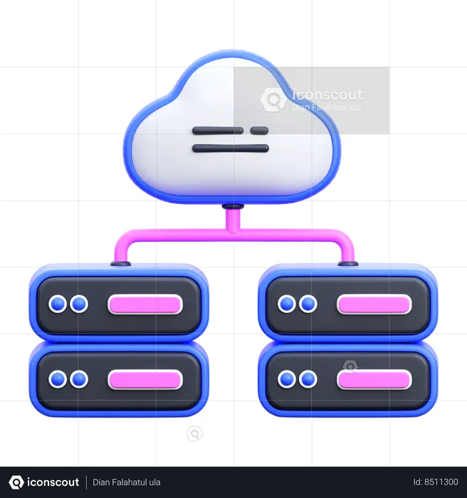 Servidor em nuvem  3D Icon