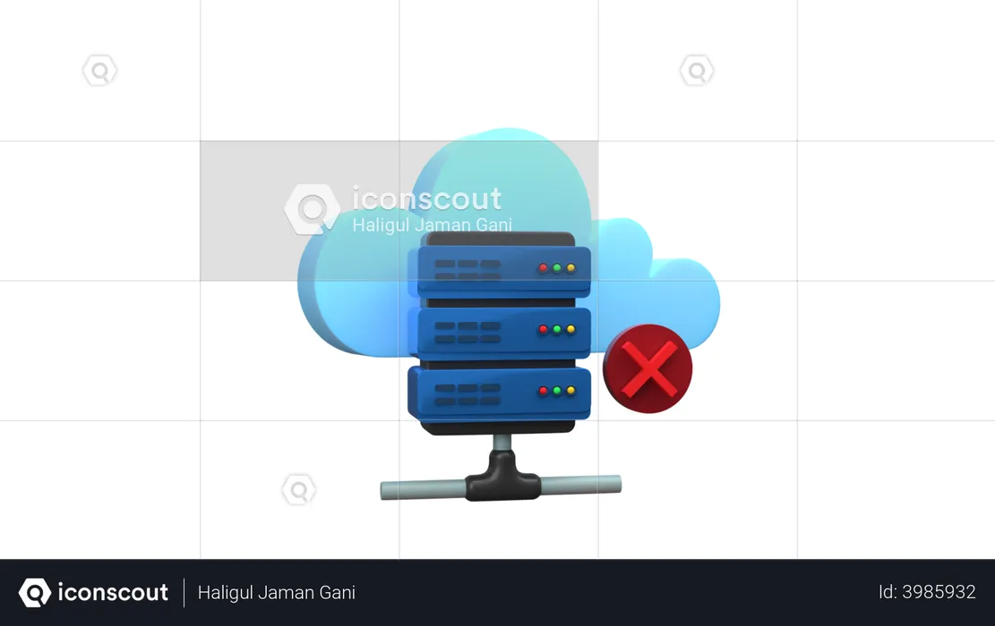 Servidor desconectado  3D Illustration