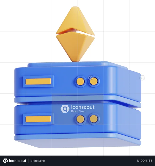 Servidor ethereum  3D Icon