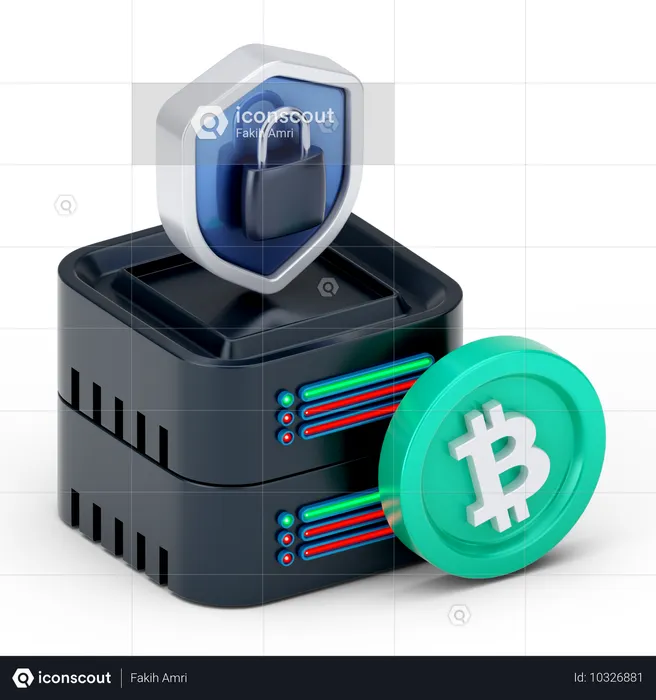 Servidor financeiro seguro  3D Icon