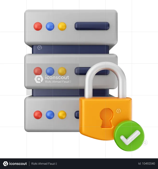 Segurança da internet do servidor  3D Icon