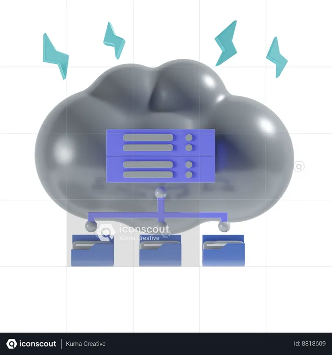 Servidor en la nube  3D Icon