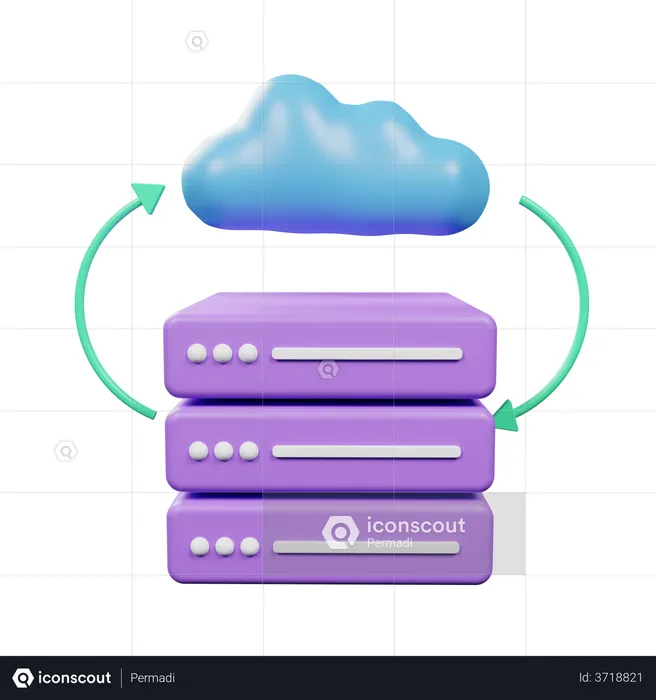 Servidor en la nube  3D Illustration