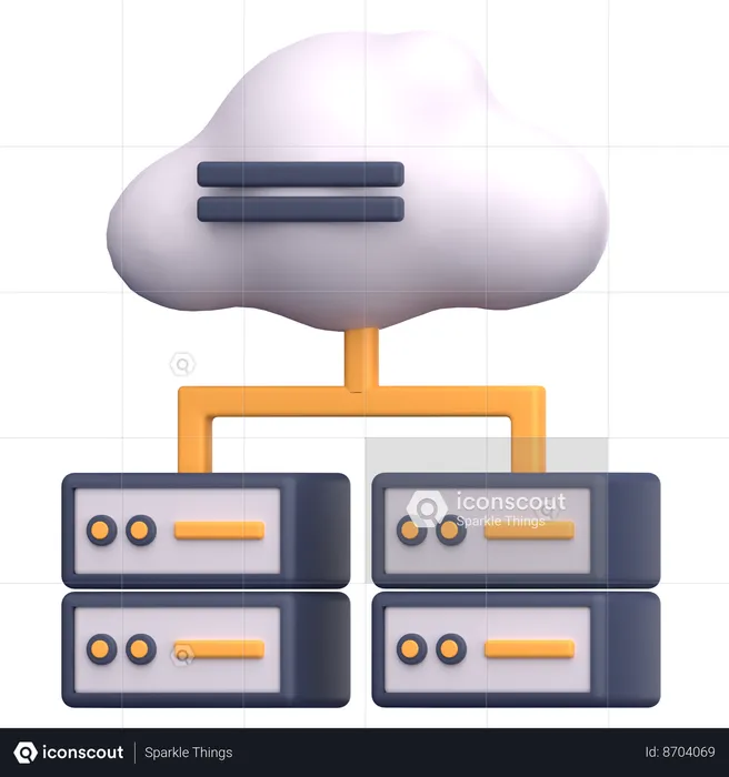 Servidor em nuvem  3D Icon