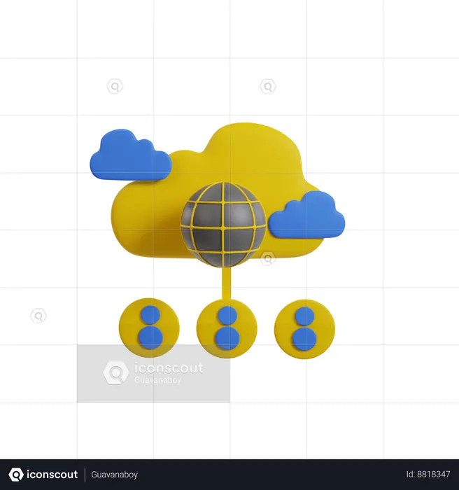 Servidor em nuvem  3D Icon