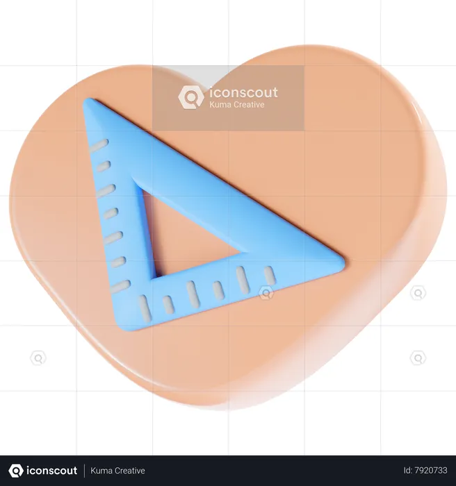 Set Square  3D Icon