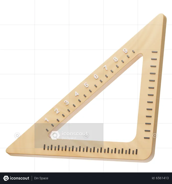 Set Square  3D Icon