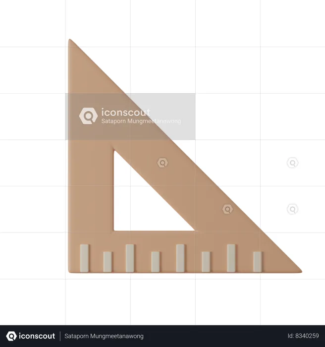 Set Square  3D Icon